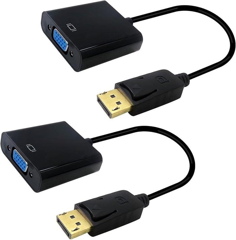 محول DisplayPort مطلي بالذهب إلى VGA ذكر إلى أنثى بدقة 1080p كاملة HD لشاشة الكمبيوتر المحمول - Image 2