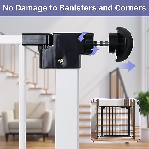 GRENFU Baby Gate Banister Adapter Kit (2 Pack) Universal Hardware for Pressure Mounted Dog Gate for Stairs Banister to Wall Baby Gate Hardware Stair Gate, Black - Image 5