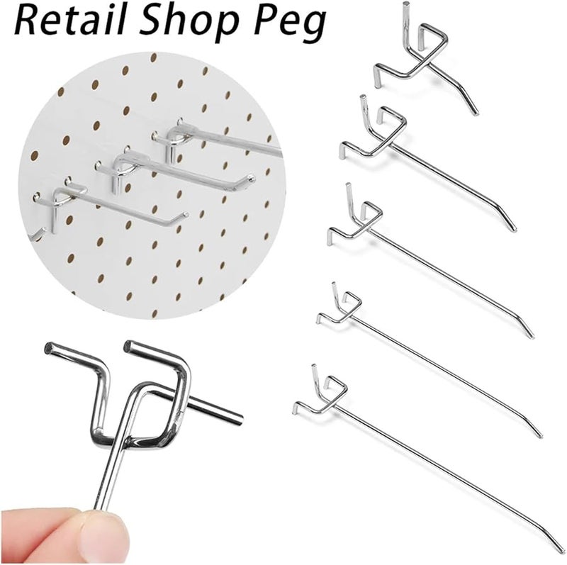 رفوف تخزين الحائط الشبكية المعدنية لوحة تعليق خطافات 40 قطعة 3 2 سم 10 سم لون - Image 5