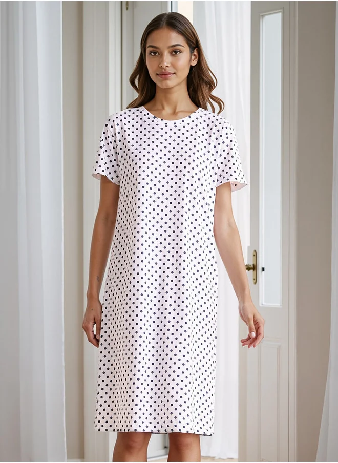 فاف Polka Dot Print Night Dress