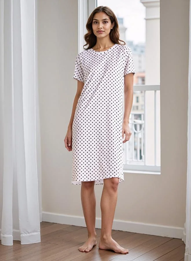 Splash FAV Polka Dot Print Night Dress