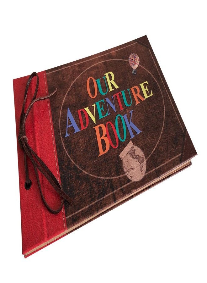 LINKEDWIN Our Adventure Book, Leather Cover with Convex Words, Up Themed Vintage Scrapbook Album, Wedding Guest Book, 11.6 x 7.5 inch, Retro Craft Cardstock, 60 Pages - Image 4