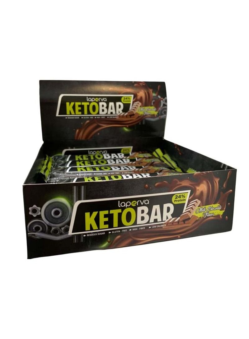 Laperva Keto Bars - Low Carb, High Fiber, Gluten-Free, Athlete and Keto Friendly, Variety of Flavors Including Milk Chocolate-20 Bars -35 gm - Image 2