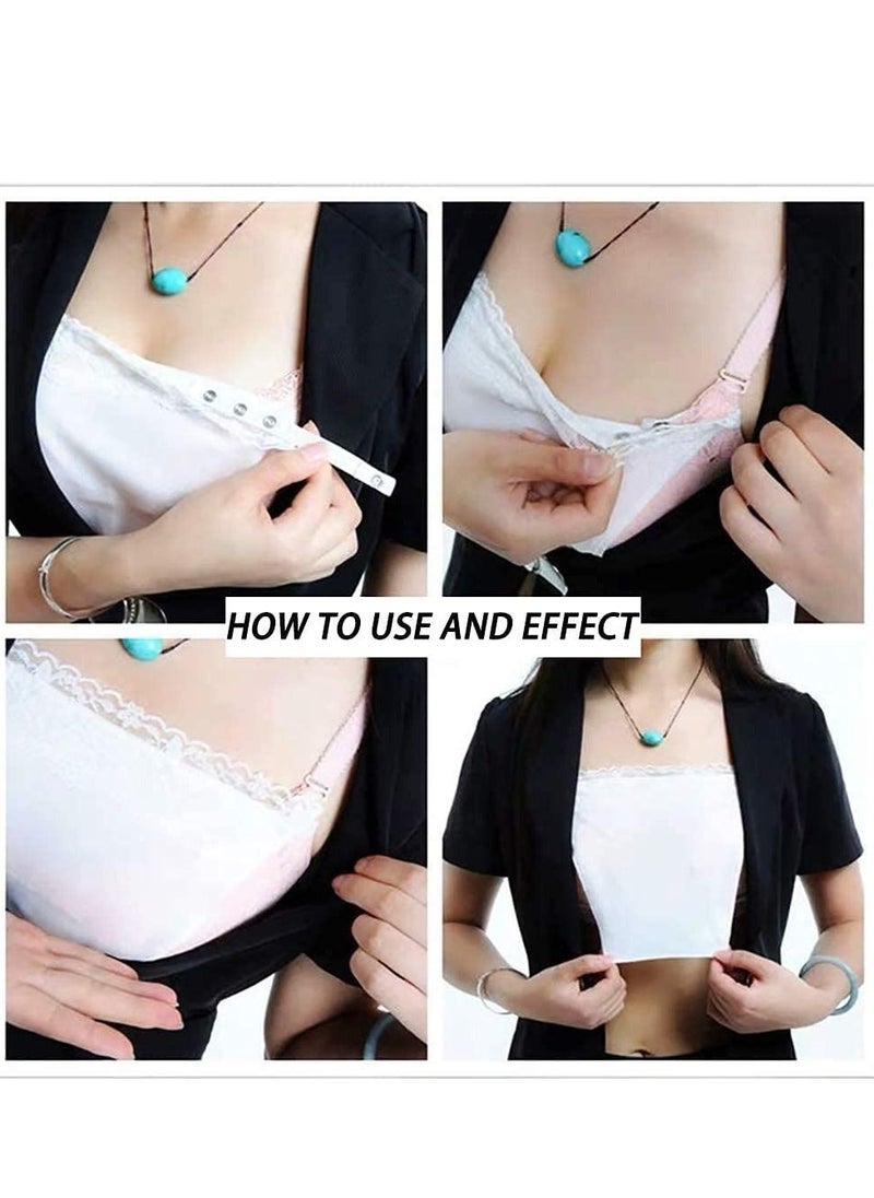 KASTWAVE - Lady Lace Camisole Clip-on Mock Snappy Bra, Insert Overlay Modesty Panel Vest (8Pcs-8 Colors) - Image 1