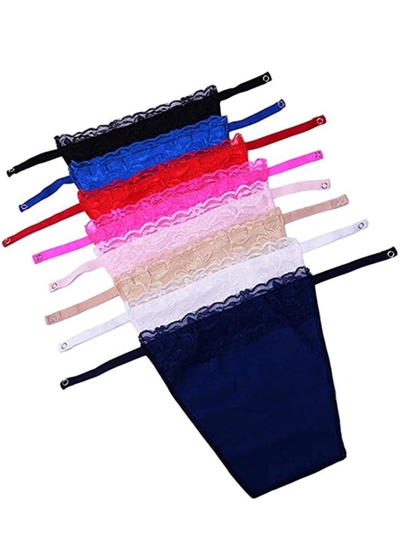 KASTWAVE - Lady Lace Camisole Clip-on Mock Snappy Bra, Insert Overlay Modesty Panel Vest (8Pcs-8 Colors) - Image 1
