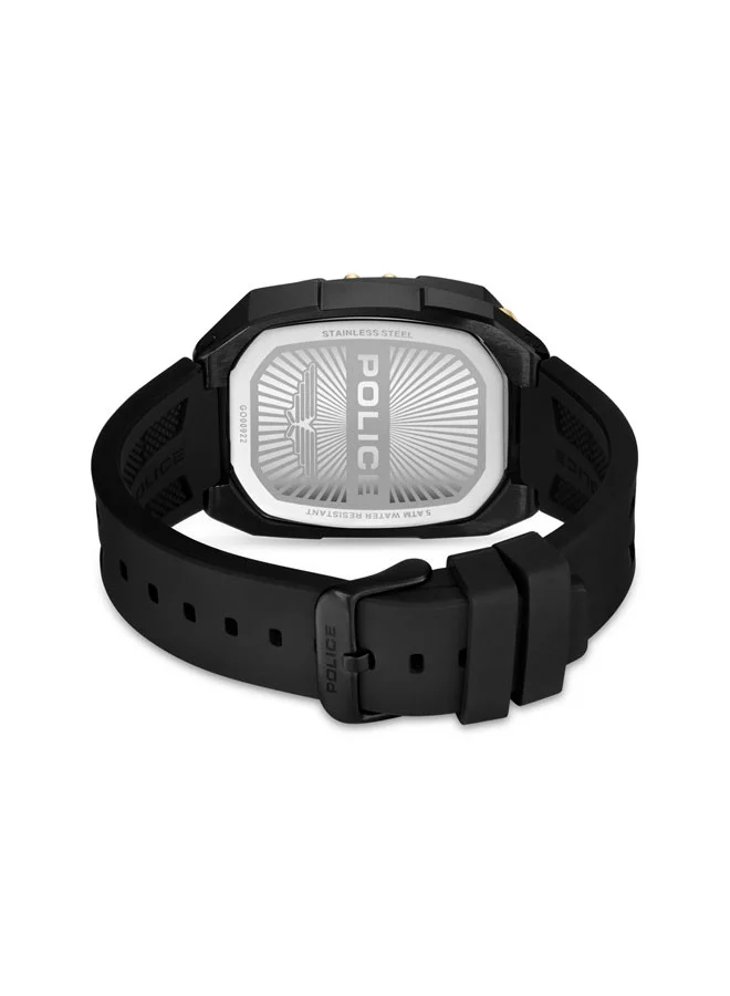 POLICE Black Men's Bullhead Black Dial Black Leather Strap Multifunction Watch for Men - 43mm for Men | Best Price UAE