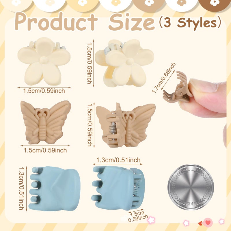 ProSuites 112 Pcs Baby Hair Clips - 3 Styles Mini Flower Butterfly Hair Clips Small Claw Clips for Girls Toddler Hair Accessories with Organizer Box - Image 2
