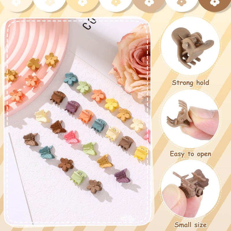 ProSuites 112 Pcs Baby Hair Clips - 3 Styles Mini Flower Butterfly Hair Clips Small Claw Clips for Girls Toddler Hair Accessories with Organizer Box - Image 5
