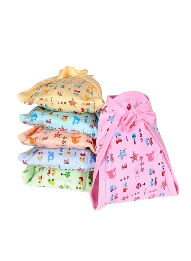 Noniu Cotton Cloth Nappies for Newborn | Reusable Cloth Langot with Soft Inner Padding | Langots, U Shaped Double Layered Padded Extra Soft Nappy for Boy, Girl Unisex Babies Multicolor, (Pack of 6, 0-6 Months) - Image 1