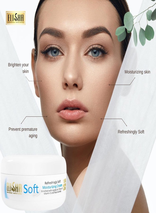 Elisha Soft Moisturizing Cream - Hydrating & Nourishing Cream for All Skin Types Enriched with Jojoba & Olive Oil Vitamin E & Niacinamide for Smooth, Radiant Skin (50ml) - Image 4