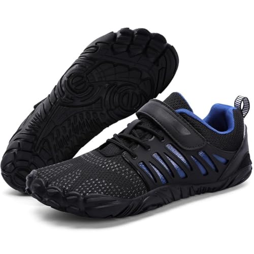 MIFAWA Men's Barefoot Shoes, Zero Drop, Wide Toe Box, Rubber Sole, Multiple Occasions, Blue, Size 10 - Image 1