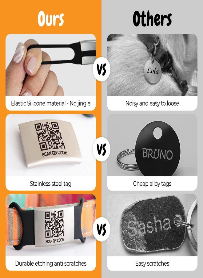 PAWNIMALS Smart Slide-On QR Code Pet Tag – Silent Dog & Cat ID Tag with Laser Engraving – Stainless Steel & Silicone – No App Needed – Custom Pet Profile – Fits Most Collars (Blue, Small) - Image 5