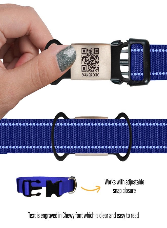 PAWNIMALS Smart Slide-On QR Code Pet Tag – Silent Dog & Cat ID Tag with Laser Engraving – Stainless Steel & Silicone – No App Needed – Custom Pet Profile – Fits Most Collars (Blue, Small) - Image 4