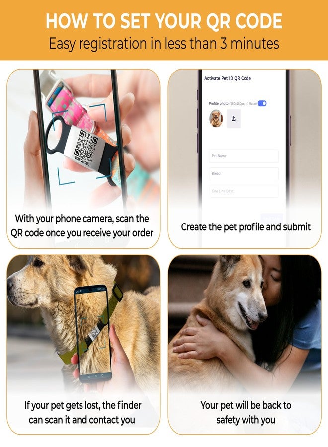 PAWNIMALS Smart Slide-On QR Code Pet Tag – Silent Dog & Cat ID Tag with Laser Engraving – Stainless Steel & Silicone – No App Needed – Custom Pet Profile – Fits Most Collars (Blue, Small) - Image 2
