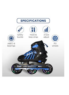 ENDLESS  EL1031 Inline Adjustable Skates Medium Size 34 EUR (UK 1.5) - 38 EUR (UK 5) for 6 to 12 Years | Aluminium Chassis and 100 mm PU Three Wheels | With ABEC 9 Bearings | Indoor and Outdoor  - Image 3