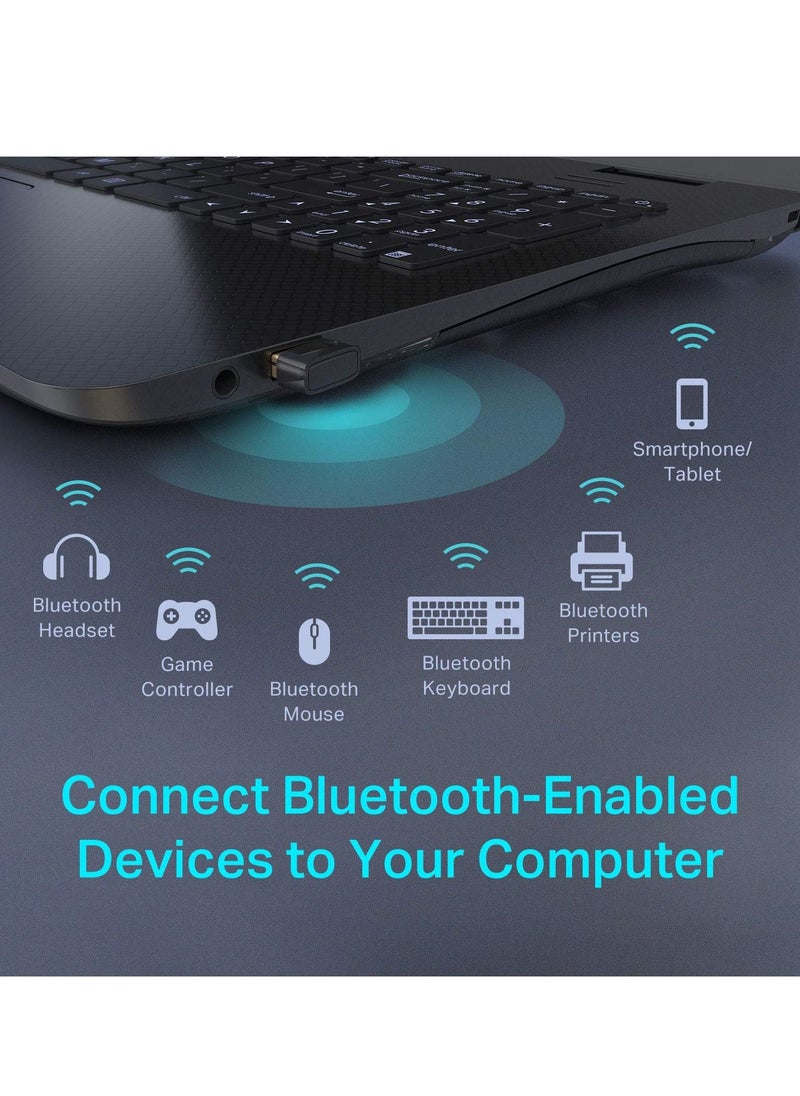 Generic USB Bluetooth Adapter for PC (UB400), 4.0 Dongle Receiver Seamless Wireless Connectivity, Ideal Desktop, Laptop, Gaming Controllers, Printers, Speakers - Supports Windows 11/10/8.1/8/7/XP  - Image 4
