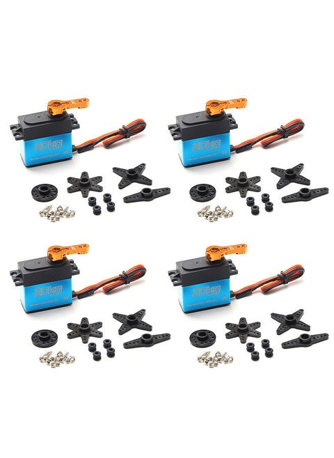Digital Servo 20kg High Torque 4pcs 180° Stainless Steel Gear Servo for 1/8 1/10 1/12 Scale RC Cars Robot Manipulator with 25T Arm