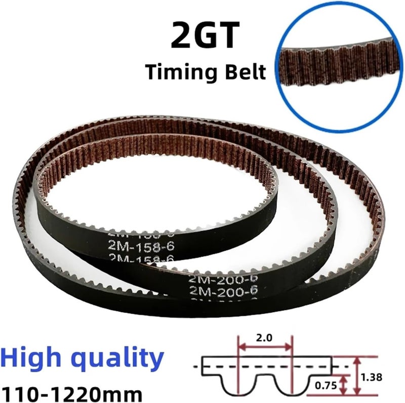 GT2 Timing Belt Upgrade Anti-slip Closed Loop 2GT-188-6 Width6mm leisurely(2GT-130-6mm) - Image 2