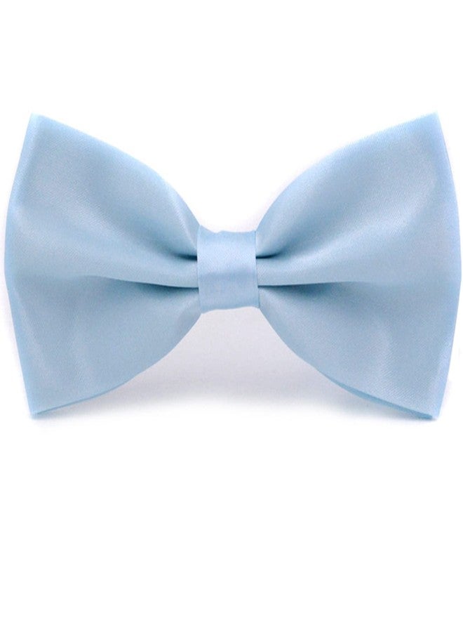 SYAYA Men's Bow Tie, Pre-Tied Silk Bowtie for Men & Boy Clip-On for Formal Business Tuxedo or Boys Office Uniform Suit U-MBT3 (Baby blue) - Image 1