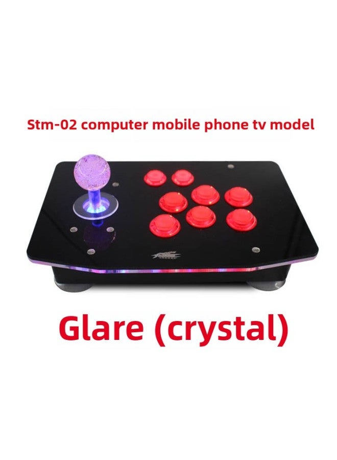 Arcade Rocker Fighting Game Rocker Handle Mobile Phone PC Computer Rocker Android Smart Home Game Rocker-Product Color:Dazzle Crystal Android Universal  - Image 1