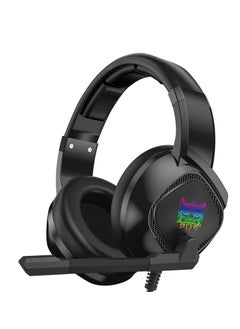 Generic Gaming Headset with Microphone, Noise Canceling Over Ear Headphones with 3D Surround Sound Stereo, Soft Earmuff & RGB LED Light for Computer, Laptop, Mac, Nintendo, Gamer (Black)  - Image 2