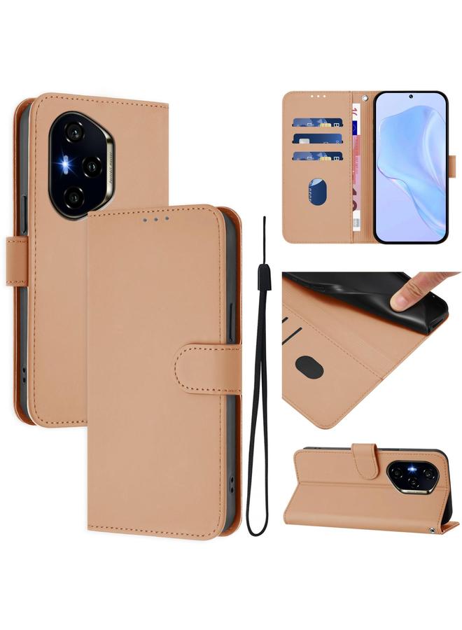 S-TOP Case For Honor 300 Pro / 300 Ultra Skin Feel Solid Color Leather Phone Case with Lanyard - Image 1