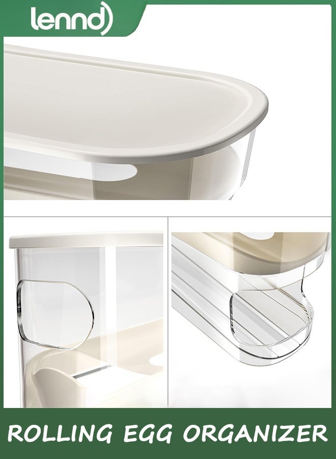 LENND Auto Rolling Fridge Egg Organizer, Space Saving Eggs Dispenser for Refrigerator Storager, Home Egg Holder, 1 pack - Image 3