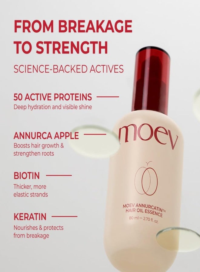 MOEV ANNURCATIN Hair Oil Essence | Korean Apple Hair Care Perfumed Serum | Heat Protect & Anti-Frizz | Nourishing Apple Seed Oil for Dry, Frizzy, Damaged Hair 2.7 fl.oz - Image 5
