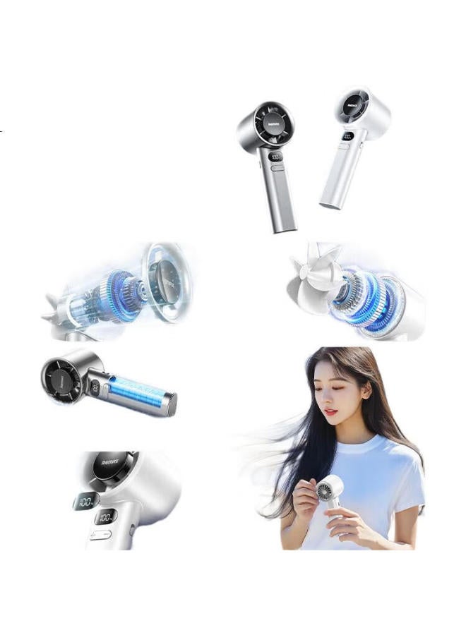 Azeada 120-Speed Ice-Cooling Handheld Fan Mini Portable Desktop Usb Fan Outdoor Hanging Neck Long Battery Life Portable Small Fan For Students Dormitory Office - Image 2