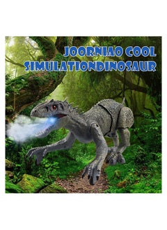 Y&D Remote Control Dinosaur Toys Big Electric RC Walking Robot with Water Mist Flashing Light Roaring Simulation Velociraptor Powered by Rechargeable Battery for Kids Birthday Gifts  - Image 3