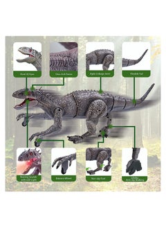 Y&D Remote Control Dinosaur Toys Big Electric RC Walking Robot with Water Mist Flashing Light Roaring Simulation Velociraptor Powered by Rechargeable Battery for Kids Birthday Gifts  - Image 5