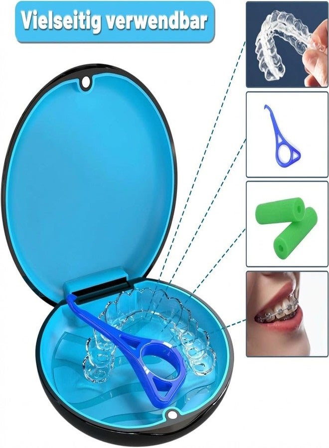 علبة BVN Slim Retainer Case – حافظة أسنان محمولة لتقويم الأسنان، وأجهزة تقويم الأسنان الشفافة، وواقيات الفم | حاوية سوداء أنيقة لحماية أطقم الأسنان وواقيات الأسنان الليلية - Image 4