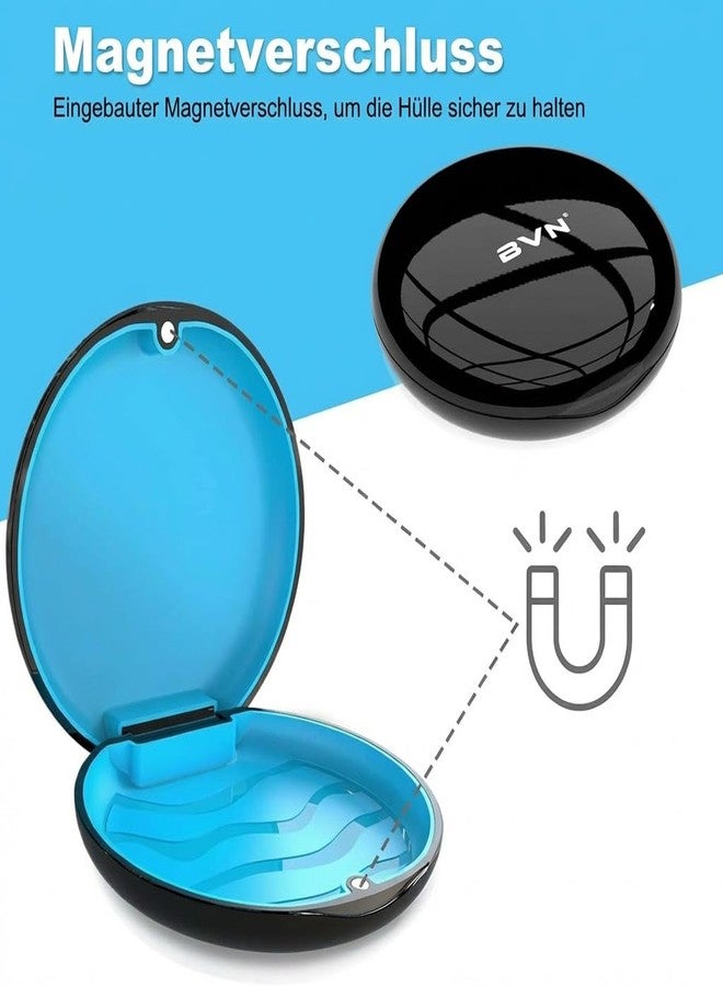 علبة BVN Slim Retainer Case – حافظة أسنان محمولة لتقويم الأسنان، وأجهزة تقويم الأسنان الشفافة، وواقيات الفم | حاوية سوداء أنيقة لحماية أطقم الأسنان وواقيات الأسنان الليلية - Image 5