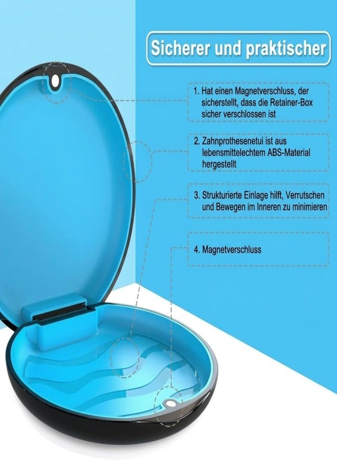 علبة BVN Slim Retainer Case – حافظة أسنان محمولة لتقويم الأسنان، وأجهزة تقويم الأسنان الشفافة، وواقيات الفم | حاوية سوداء أنيقة لحماية أطقم الأسنان وواقيات الأسنان الليلية - Image 3