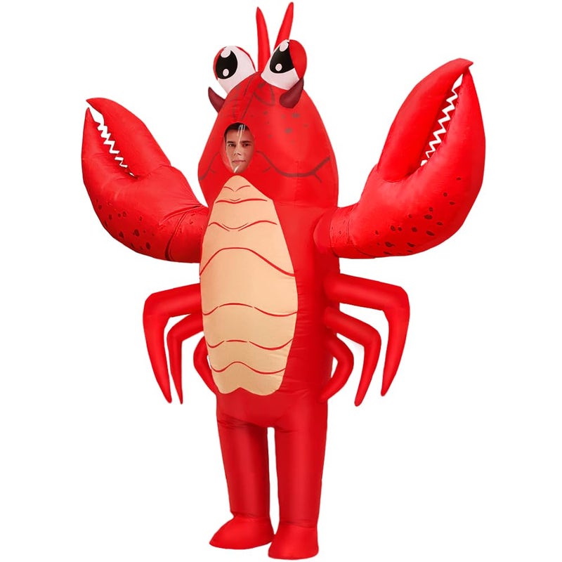 KOOY Inflatable Lobster Costume Adult, Inflatable Costume For Adult, Blow Up Crawfish Costumes Women/Men for Funny Party, Lobster Dress, Onesie For Mardi Gras/Halloween - Image 3