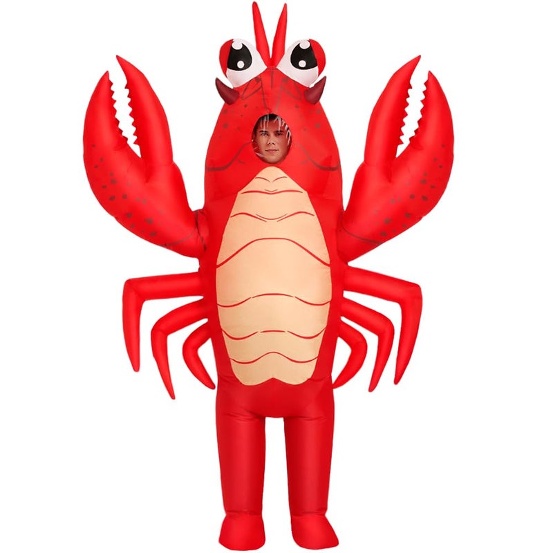 KOOY Inflatable Lobster Costume Adult, Inflatable Costume For Adult, Blow Up Crawfish Costumes Women/Men for Funny Party, Lobster Dress, Onesie For Mardi Gras/Halloween - Image 1