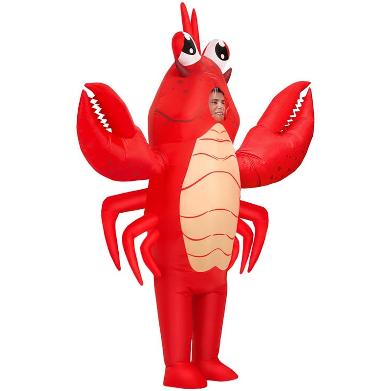 KOOY Inflatable Lobster Costume Adult, Inflatable Costume For Adult, Blow Up Crawfish Costumes Women/Men for Funny Party, Lobster Dress, Onesie For Mardi Gras/Halloween - Image 4