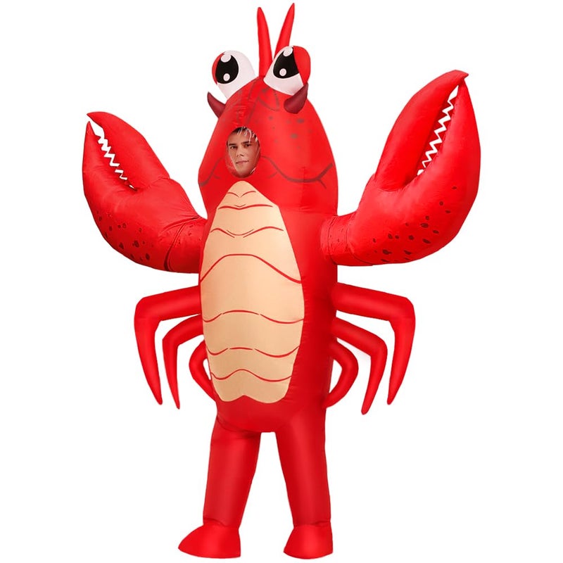 KOOY Inflatable Lobster Costume Adult, Inflatable Costume For Adult, Blow Up Crawfish Costumes Women/Men for Funny Party, Lobster Dress, Onesie For Mardi Gras/Halloween - Image 2