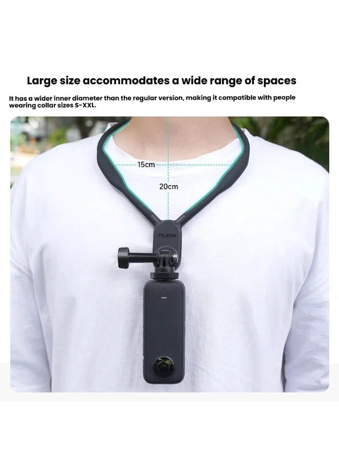 حر اليدين يو على شكل الرقبة جبل حامل الجلد ودية سيليكون بنقرة واحدة فتح تنوعا التوافق مثالية لتسجيل الفيديو مشاهدة الفيديو استخدام الجهاز حر اليدين - Image 5