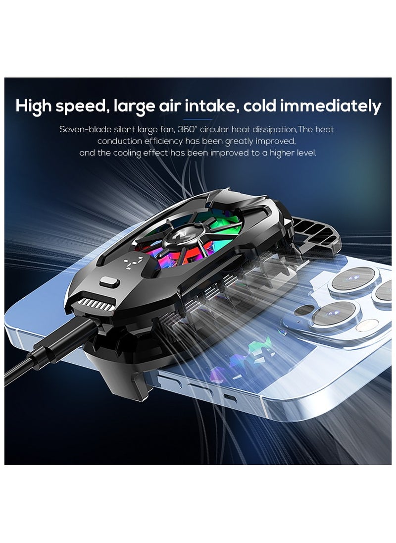 Phone Cooler Mobile Phone Radiator Temperature Display，Cooling Fan Phone, 68g Lightweight Magnetic Cell Phone Cooler| Multifunctional Radiator Fan Cell Phone| Radiator Cooling Fans Kit for Phone Accessories, Mobile Gamers and Anchors  - Image 4