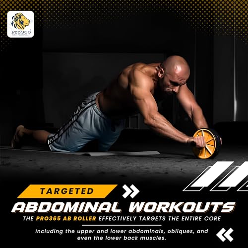 PRO365 Premium Ab Wheel Roller | Heavy Steel Rod | Core Home Workout Equipment 100 Kg | 6MM Knee Mat | Lifetime Brand Warranty - Image 3