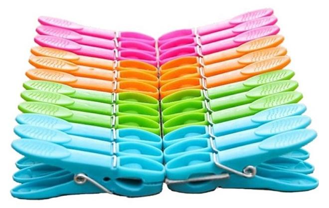 Rahalife مجموعة مشابك ملابس بلاستيكية مكونة من 24 قطعة متعددة الألوان 7 سم - Image 1