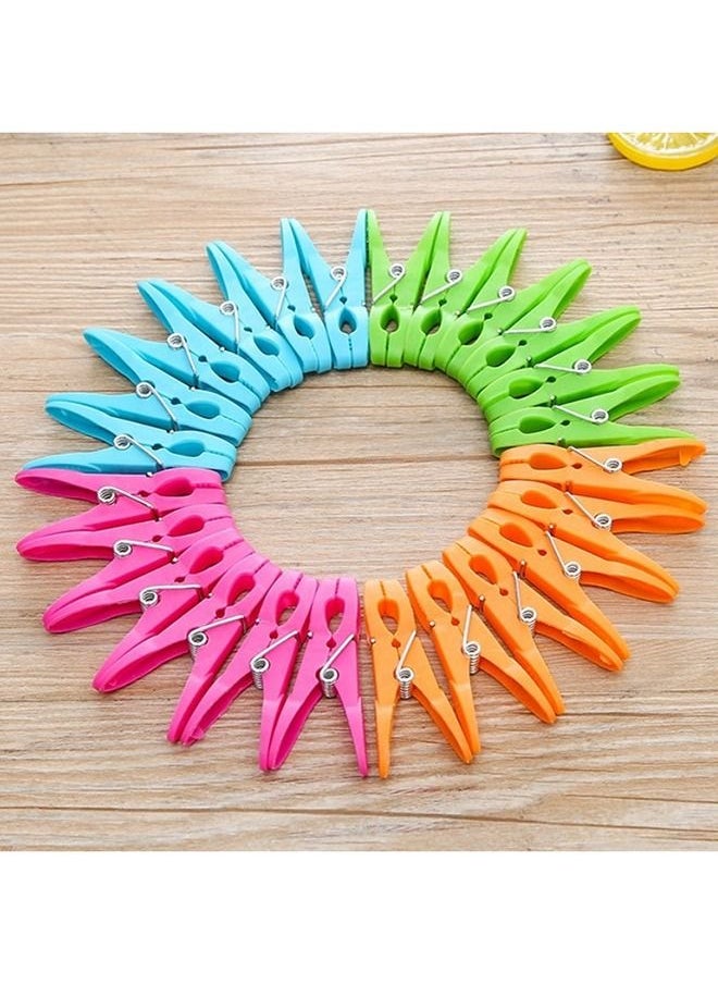 Rahalife - 24-Pieces Plastic Clothes Peg Set Multicolor 7cm - Image 1