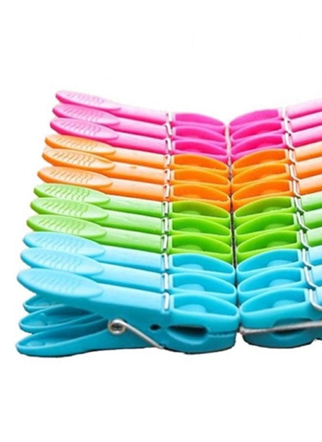 Rahalife - 24-Pieces Plastic Clothes Peg Set Multicolor 7cm - Image 1