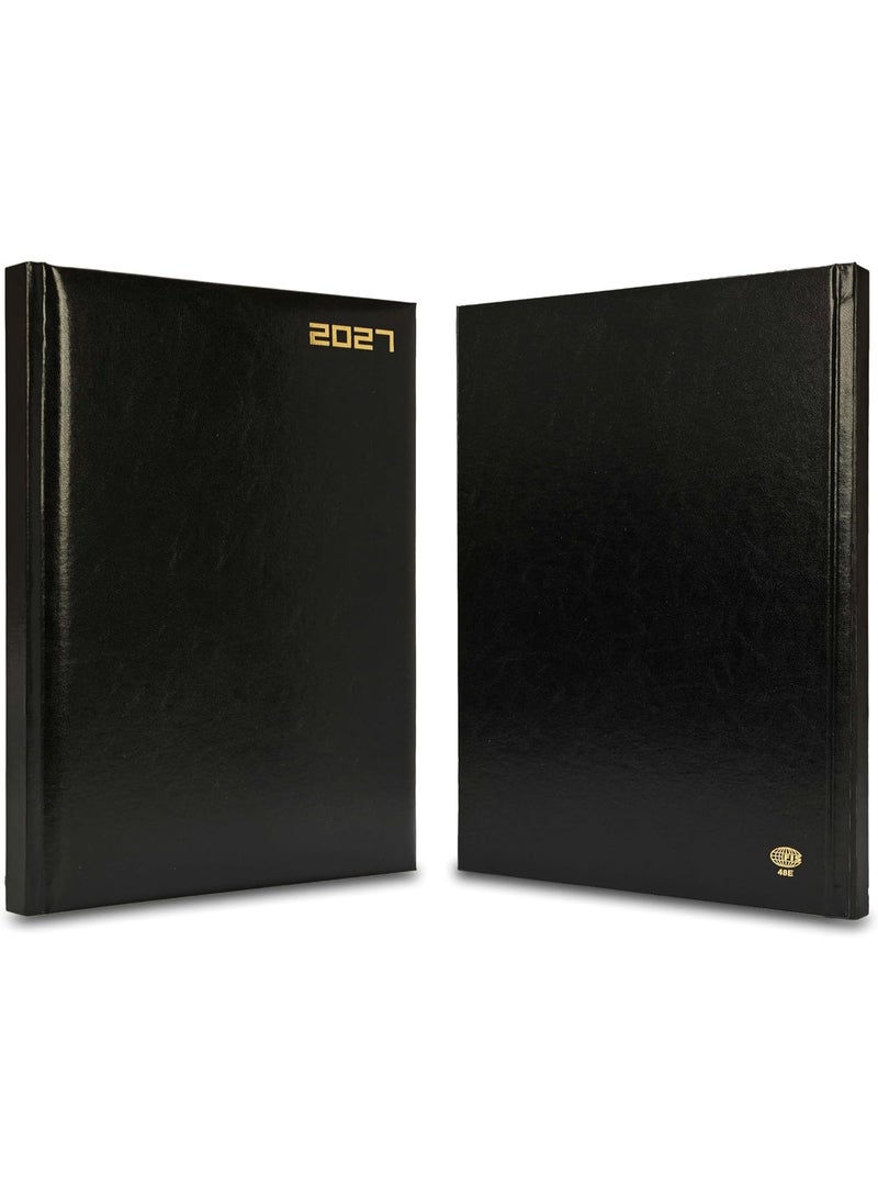 FIS 2027 Diary, A4 Size Agenda (210x297mm), 1 Side Padded Cover Vinyl Materials, Saturday & Sunday Combined, English, 60gsm White Paper, Black Cover - FSDI48E27BK - Image 5