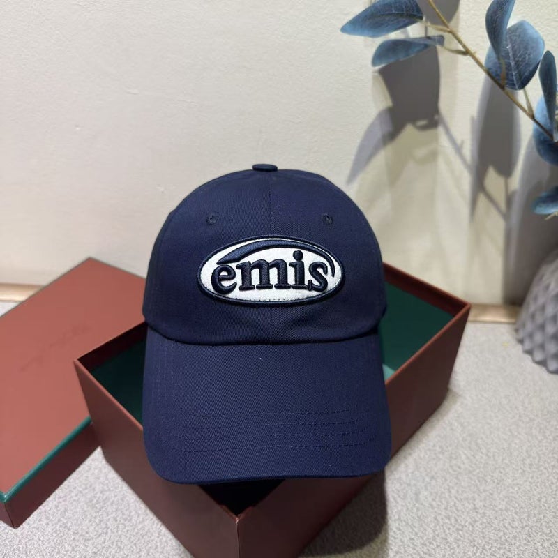 Emis 2026 Korean Trendy Hat with Embroidered Patch Baseball Cap for Men and Women, Washed Vintage Style - Image 1