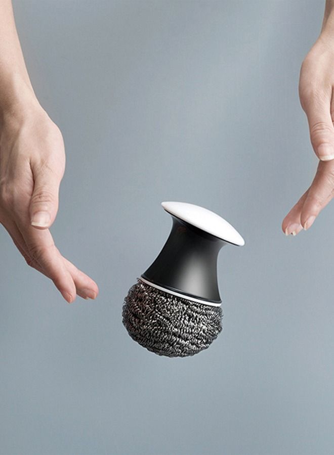 XIANGYU 1pc Span-New Cleaning Brush Kitchen Accessories Stainless Steel Wire Ball Pot Mushroom Shape Short Handle Brush  - Image 1