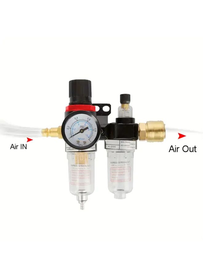 Air Compressor Oil Water Separator Set With Regulator Filter Efficient Metal Purification - Image 4