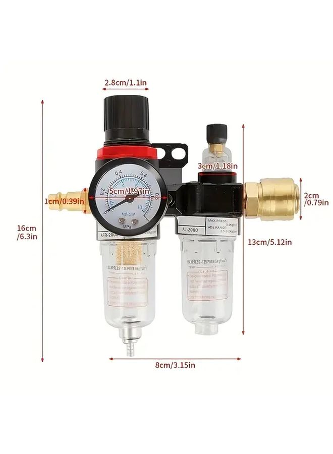 Air Compressor Oil Water Separator Set With Regulator Filter Efficient Metal Purification - Image 3