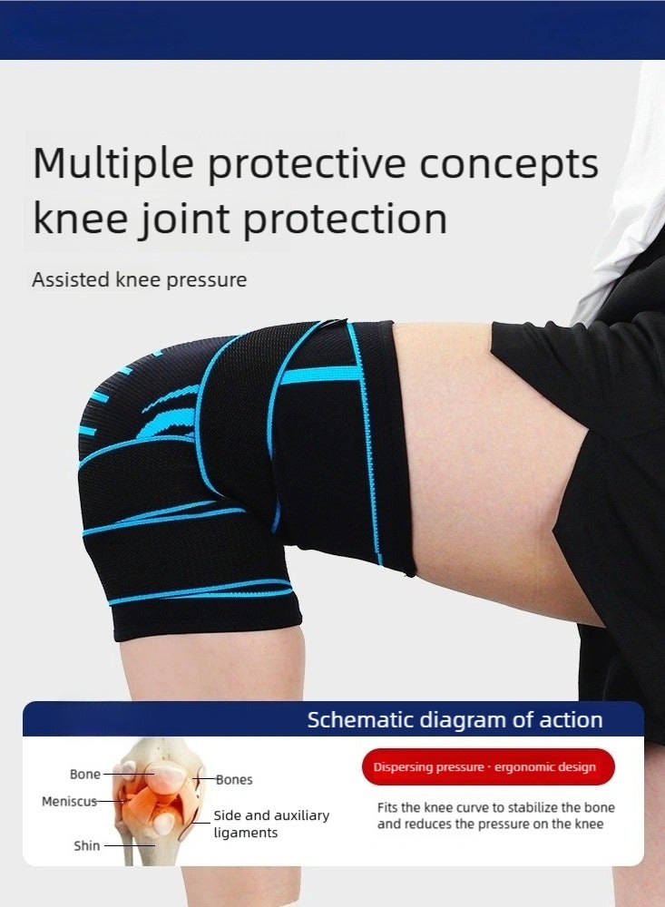 KELIO Breathable Compression Knee Brace Wrap - Adjustable Strap Sleeve for Men & Women | Supportive Knee Gear for Running, Basketball, Cycling & Fitness - Image 3
